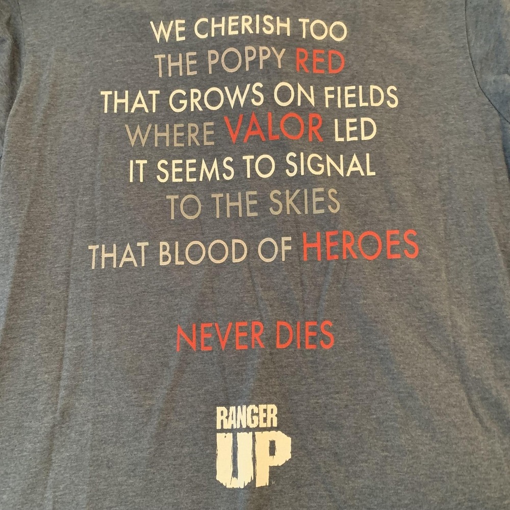 Ranger Up Shirt Lot‎ of 3 Womens 2XL Blue Red Black Patriotic Poppy Flag Graphic